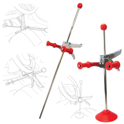 Blokada kierownicy i hamulca do geometrii kół